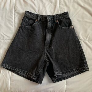 black high rise zara mom shorts